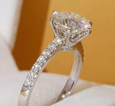#ad Diamond Ring Round Brilliant Cut Wedding Ring Lab Diamond Ring Round cut ring $162.39
