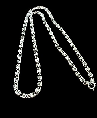 #ad Avon Fashion Necklace silverccolor swirly links 29 inches long $8.99