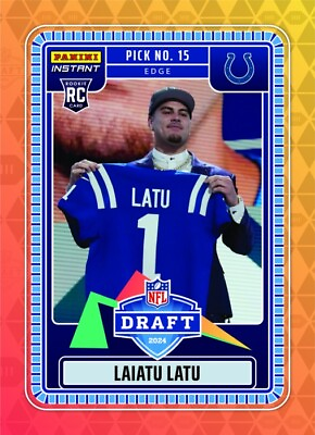 #ad 2024 Panini Instant NFL Laiatu Latu Draft Night SP Rookie Card **Pre Sell** $6.48