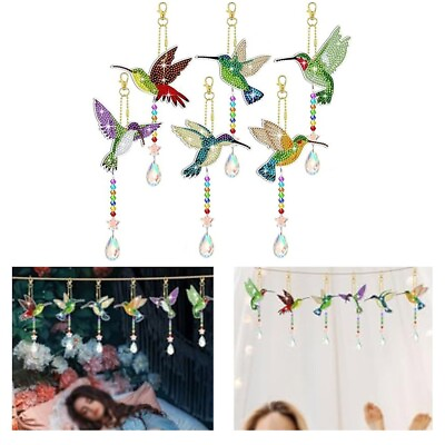 #ad 5D Colorful Drawing Wind Chime Decor DIY Acrylic Art Ornament Home Garden Decor $27.90