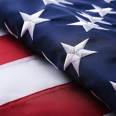 #ad 4#x27;x6#x27; ft American Flag Sewn Stripes Embroidered Stars Brass Grommets USA US U.S. $12.95