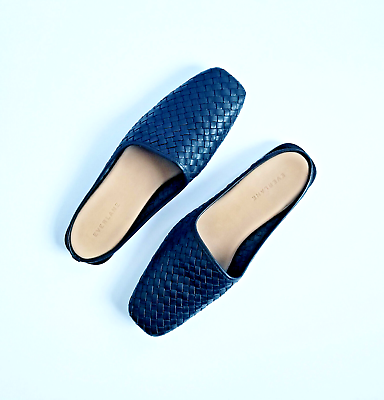 #ad EVERLANE The Woven Leather Mule Black Sz 9 Flat $39.95
