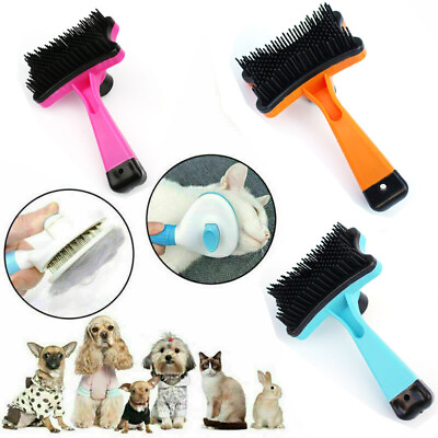 #ad Dog Cat Brush Grooming Pet Slicker Self Cleaning Slicker Brush Hair Comb Remove^ $3.99