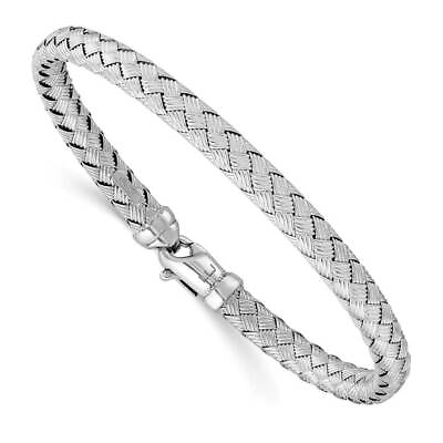 #ad Sterling Rhodium Plated Weaved Silver Bangle $359.64
