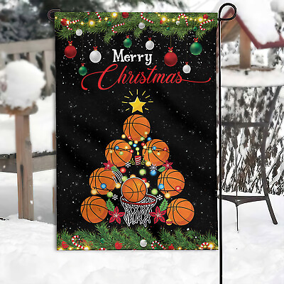 #ad Basketball Christmas Tree Flag Basketball lover Merry Christmas garden flag $30.99