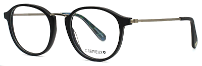 #ad CREMIEUX New Prince Black Mens Round Full Rim Eyeglasses 49 20 145 B:44 $34.99