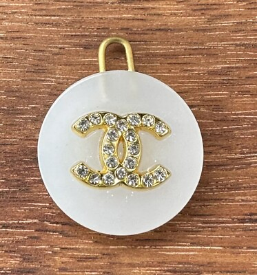 #ad Chanel Gold and White Charm ; 25mm $20.00