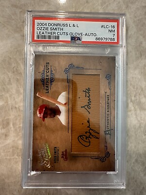 #ad #ad 2004 Donruss Ozzie Smith Leather amp; Lumber Cuts Glove Auto Card 96 PSA 7 Slab $199.99