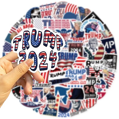 #ad 50 Pcs Donald Trump 2024 President Campaign Stickers Car Bumper Republican Party $7.99