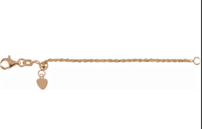 3quot; 14k 1.3mm ADJUSTABLE Rope Rose Gold Lobster Clasp Necklace Chain Extender $129.00