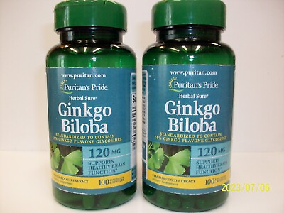 #ad Puritans Pride Ginkgo Biloba 120 mg 100 Capsules 2 Pack $18.78