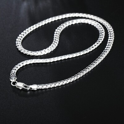 #ad 925 sterling Silver Necklace Chain For Woman Men Fashion Wedding Engagement Jewe $6.25