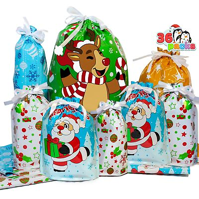 #ad #ad Syncfun 36 Christmas Holiday Drawstring Goodie Gift Bags Assorted Sizes $13.99