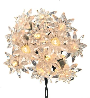 #ad Kurt S. Adler 20 Light Clear Novelty Flower Light Set Retro Christmas Tree $20.00