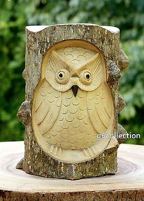 Unique Gift Hand Carved Wooden Owl Statue Figurine Sculpture Wood Home Decor Art $34.99