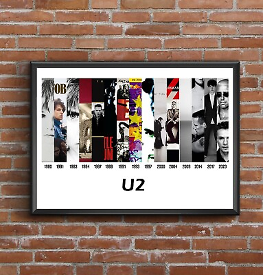 #ad #ad U2 Multi Album Cover Art Poster 2023 Fathers Day Gift Amazing Christmas Gift GBP 150.00