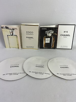 #ad Chanel Women Perfume Collection Sample Vials Spray 4Pc Set w 3 Body wash sample $40.00