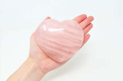 XL Large Rose Quartz Puffy Heart Natural Crystal Gift Meditation $59.95