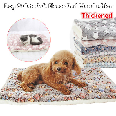 #ad Pet Dog Bed Mat Self Warming Soft Flannel Pad Blanket Cat Bed Cushion Washable $9.49