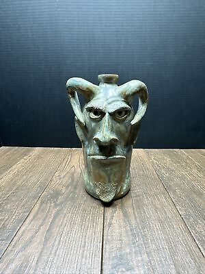 #ad Dal Burtchaell Pottery Devil Face Jug Primitive Folk Stoneware Glaze Southern $450.00