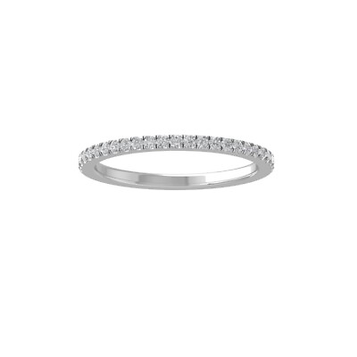 #ad Gift for Mothers Day 10k White Gold Lab Grown Diamond Wedding Band Ring Size 7 $231.99