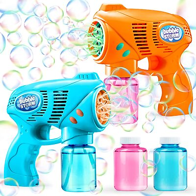 #ad 2 Automatic Bubble Guns with 2 Bubble Refill Solution for Kids Toys Summer $30.99