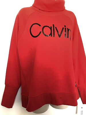 New CALVIN KLEIN performance Turtleneck Pullover Sweater quot;CALVINquot; women#x27;s sz s $29.99