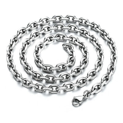 #ad 8mm Mens Cable Rolo Link Silver Tone Stainless Steel Necklace Chain 18quot; 30quot; $8.92