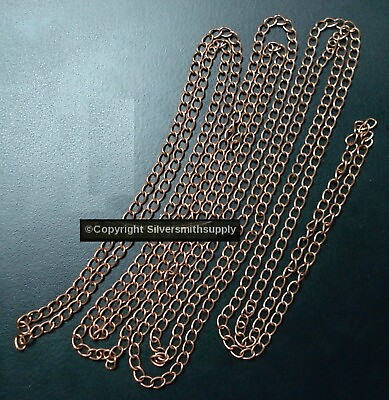 6#x27; Antique copper plated bulk twist cable link 5x4x3mm necklace extenders CH128 $2.95