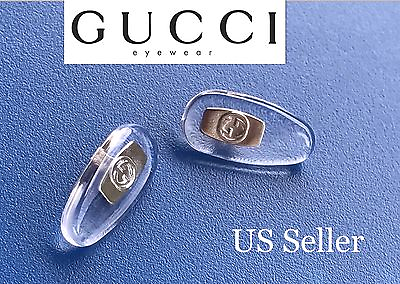 #ad NEW Silver Gucci Replacement Silicone Nose Pads for Sunglasses Eyeglass Screw In $20.99