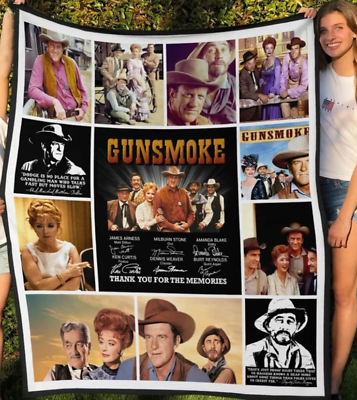 #ad Gunsmoke Movie Anniversary Thank For Fan Western Cowboy TV Series Retro Blanket $56.95