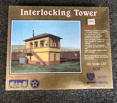 #ad Vintage IHC Interlocking Tower HO Building Kit #602 NOS Sealed Box $19.99