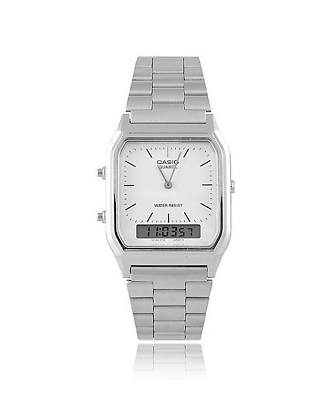 #ad Casio Collection AQ 230A 7D Unisex Watch NEW Silver Stainless Steel Band $34.55