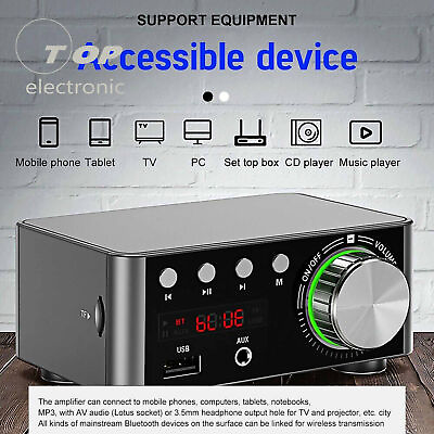 #ad Mini Power Amplifier Bluetooth 5.0 Power Amplifier HiFi Digital Audio Amp $19.84