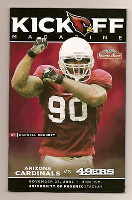 #ad 2007 NFL Game Day Program 49ers @ Cardinals 11 25 $9.75