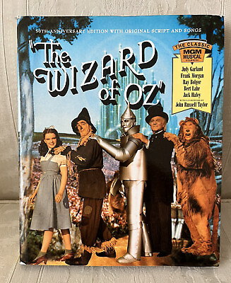 #ad WIZARD OF OZ 50TH 1989 ANNIVERSARY WITH ORIGINAL SCRIPT amp; SONGS HARDCOVER EUC $22.50