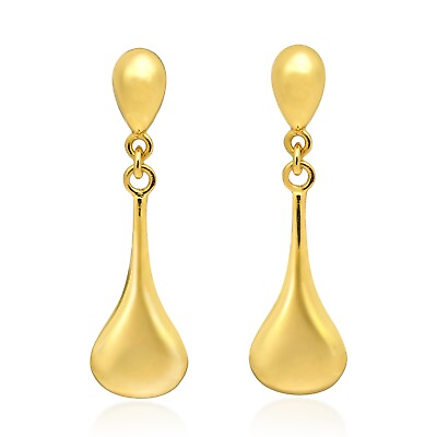 #ad Classy Teardrop Gold Vermeil Over Sterling Silver Post Dangle Earrings $19.99
