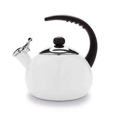 #ad Luna Porcelain Enamel 2.5 Quart White Tea Kettle $23.39