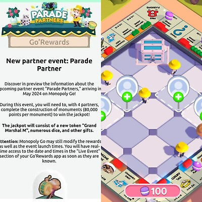 #ad Monopoly Go Parade Partners Event Fully Carry Slot Non Rush READ DESCRIPTION* $6.99