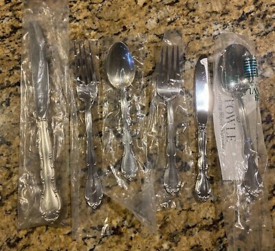 #ad FONTANA BY TOWLE STERLING SILVER FLATWARE SET FOR 8 BY 6 GREAT SHAPE POLISHED $2299.00