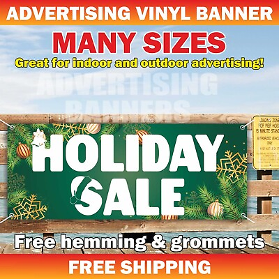 #ad Holiday Sale Advertising Banner Vinyl Mesh Sign Merry Christmas Xmas New Year $99.95