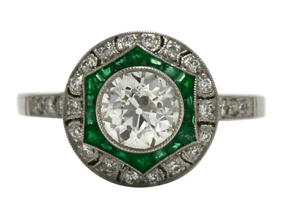 #ad Art Deco Style Antique Cubic Zirconia amp; Emerald 2CT Women#x27;s Engagement Ring $190.00