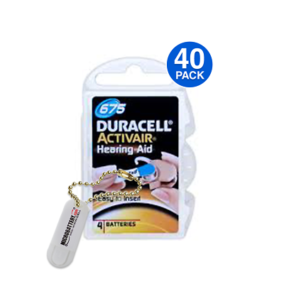 #ad Duracell Size 675 Activair PR44 Hearing Aid Batteries 40 Pack Keychain $16.96