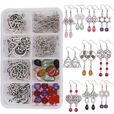 #ad 1 Box DIY 10 Pairs Celtic Knot Dangle Earring Making Kit Celtic Knot Connect ... $14.54