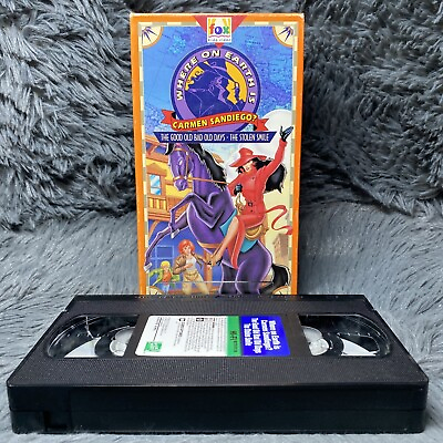 #ad Where On Earth Is Carmen Sandiego VHS 1995 Fox Kids Video Stolen Smile Movie $9.99