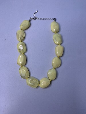#ad #ad vintage Lucite necklace looks like Yellow stones Nodded Between Each Stone￼ $4.99