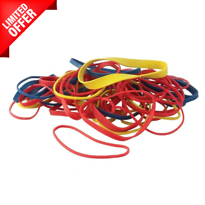 #ad Assorted Rubber Band Size #54 Multi Colored Strong Rubber Bands Blue Yellow Red $1.89