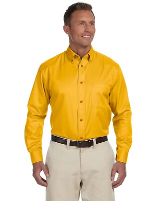 #ad Harriton Mens Easy Blend Long Sleeves Twill Shirt with Stain Release M500 XS 6XL $35.02