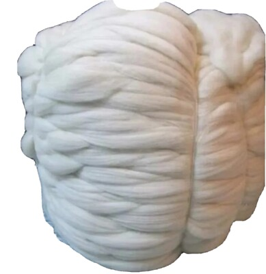#ad 22lb wholesale white wool roving bulk un dyed spinningFeltingChunky yarnjumbo $219.00