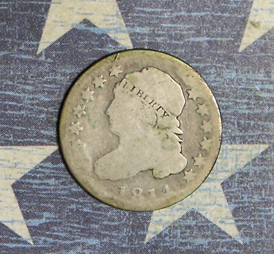 #ad 1814 CAPPED BUST SILVER DIME COLLECTOR COIN. ***FREE SHIPPING*** $136.40